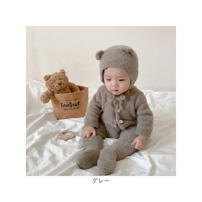 MONCLERモンクレール ベビー くま耳 ロンパース カバーオール 70cm MONCLER(モンクレール) ベビーロンパース・カバーオール