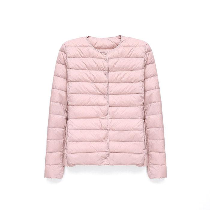 ダウンジャケット レディース ショート フードなし 通販 インナーダウン ライトダウン 中綿 コート 暖かい 防寒 軽量 ジャケット 無地 ノーカラー 長袖 |  | 13