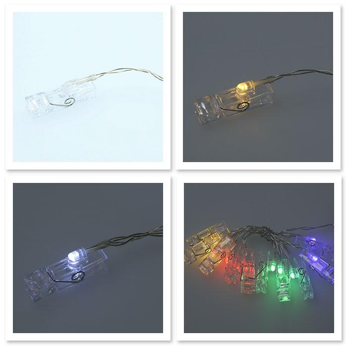 ガーランドライト LED 通販 ガーランド ライト インテリア 子供部屋 リビング 誕生日 飾り 結婚式 クリップ 洗濯バサミ型 ピンチ付き ガーランドライト | ブランド登録なし | 10