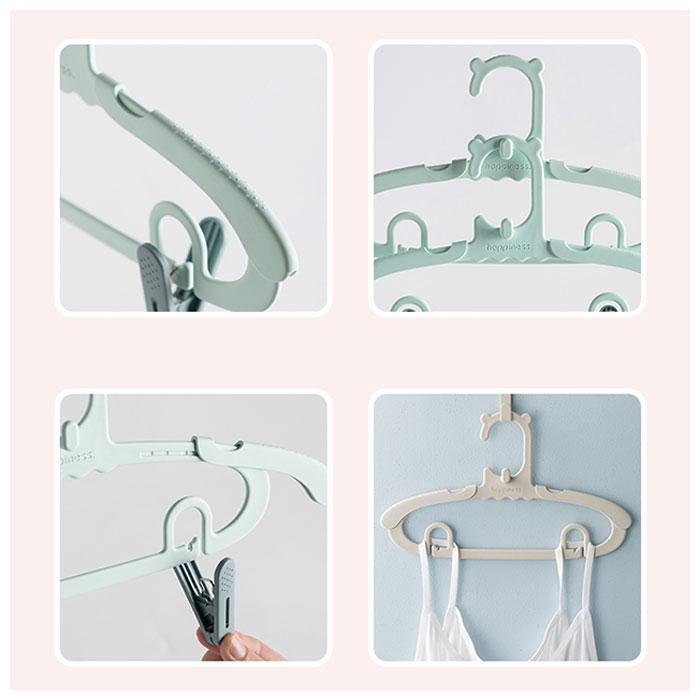 ハンガー 通販ハンガー 子ども 兼用 10本セット 調節可能 キッズ おしゃれ かわいい クリップ ベビーハンガー 子供 こども パンツ スカート こども ハンガー | ブランド登録なし | 11