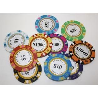 モンテカルロ ポーカーチップ（10,000）橙 25枚セット - カジノ
