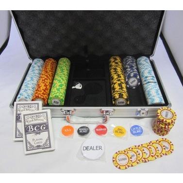 モンテカルロ・ポーカーチップセット300 -シルバーケース : トランプ