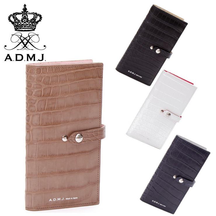 ADMJ 財布 長財布 クロコダイル ナイルクロコ ロングウォレット 