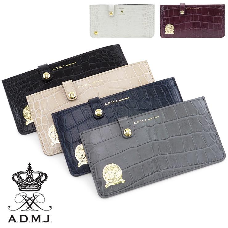 Admj 財布 クロコ 長財布 薄型 スリムウォレット フラット エーディーエムジェイ クロコダイル クロコ型押し 本革 レディース 店舗 公式 Acs06118 Acs06018 018acs06018 バッグのセレクトショップdanjo 通販 Yahoo ショッピング