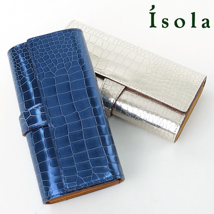 アイソラ 財布 isola 長財布 ジャバラ大 グリンゴ 本革 メタリック 