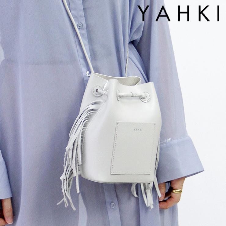 ヤーキ バッグ 巾着バッグ Yahki 巾着ショルダー ミニバッグ ショルダーバッグ フリンジ 2way 本革 グレー 白 ホワイト レディース Yh 353 229yh353 バッグのセレクトショップdanjo 通販 Yahoo ショッピング