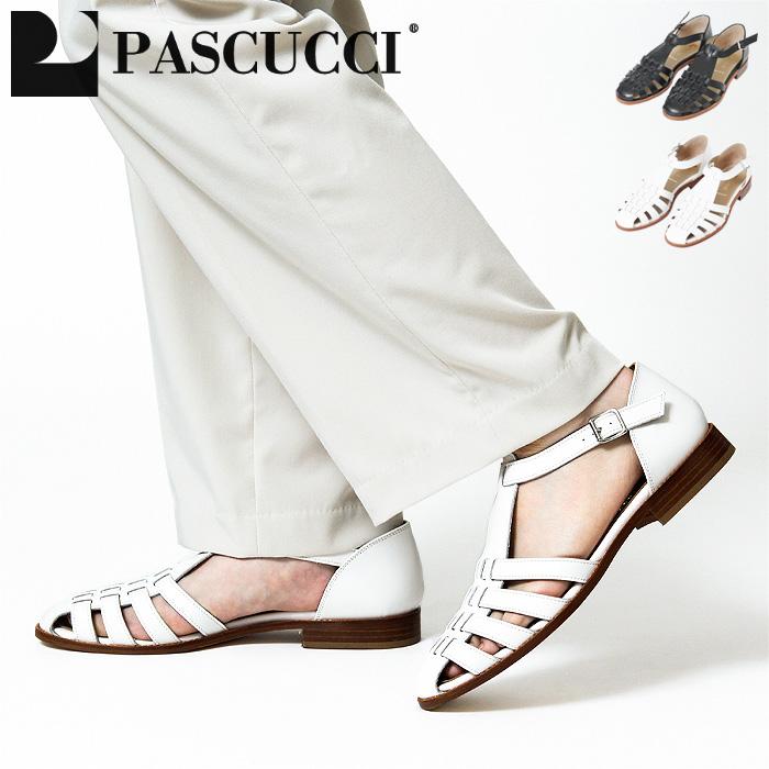 正規品 パスクッチ サンダル PASCUCCI グルカサンダル ローヒール 本革