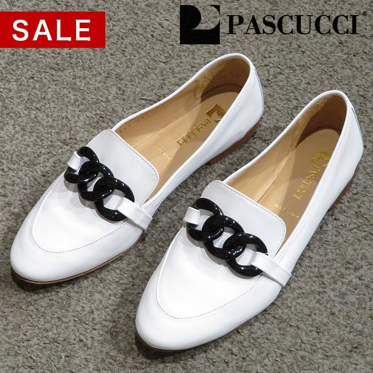 在庫有 21年 春夏 パスクッチ ローファー 靴 Pascucci マニッシュ シューズ フラットシューズ レディース 本革 ホワイト 白 867 激安の Subhasagun Com