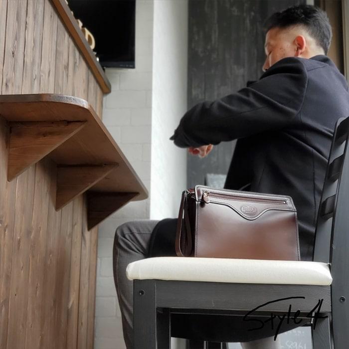 セカンドバッグ 本革 レザー クラッチバッグ ブランド SADDLE 01009 日本製 豊岡製鞄 牛革 アンティーク調 シャドー加工 冠婚葬祭 旅行 外出 | SADDLE | 04