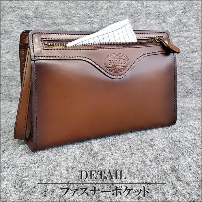 セカンドバッグ 本革 レザー クラッチバッグ ブランド SADDLE 01009 日本製 豊岡製鞄 牛革 アンティーク調 シャドー加工 冠婚葬祭 旅行 外出 | SADDLE | 06