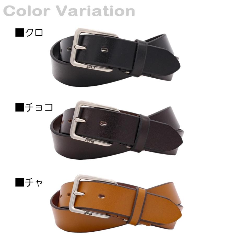 ベルト メンズ レディース ブランド 日本製 Edwin カジュアル ジーンズ ウエスタン 35mm 面取り 牛革 レザー ベルト メンズ レディース 無地 シンプル