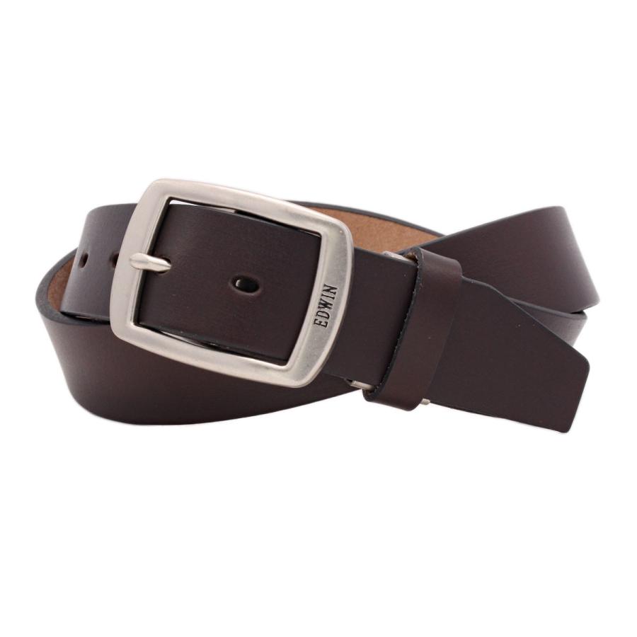 ベルト メンズ レディース ブランド 日本製 Edwin エドウィン カジュアル ジーンズ ウエスタン 35mm ギャリソン バックル 牛革 レザー ベルト 無地 シンプル