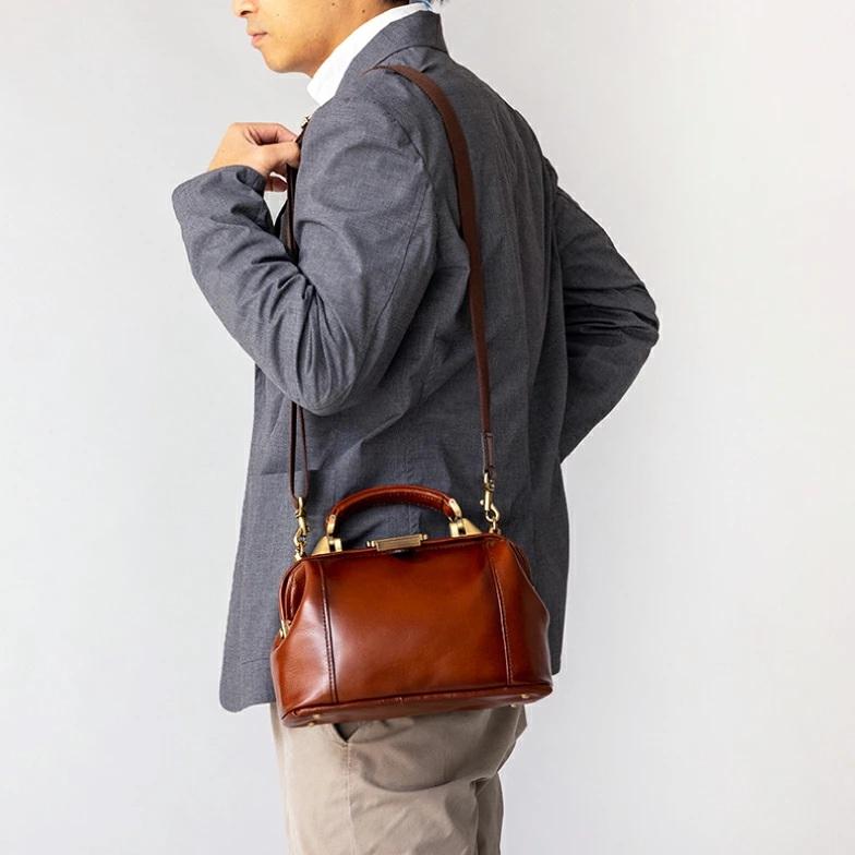 ダレスバッグ セカンドポーチ ショルダーバッグ 小さめ 牛革 レザー 手付き 肩掛け 国産 豊岡製 メンズ レディース アンティーク調 シャドー加工 ブランド GEM BASIC 1522 2Way 本革 ブラウン お出掛け 冠婚葬祭 旅行 外出 Gem Basic ダレスバッグ セカンドポーチ ショルダーバッグ 小さめ 牛革