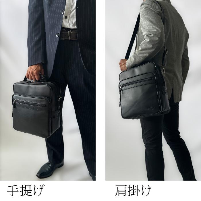 ショルダーバッグ 大容量 少し大き目 ショルダー ビジネスバッグ 日本製 豊岡製鞄 ブランド BRELIOUS 16462 A4サイズ対応 メンズ 縦型 黒 ２層 2WAY 軽量｜bag-express｜06