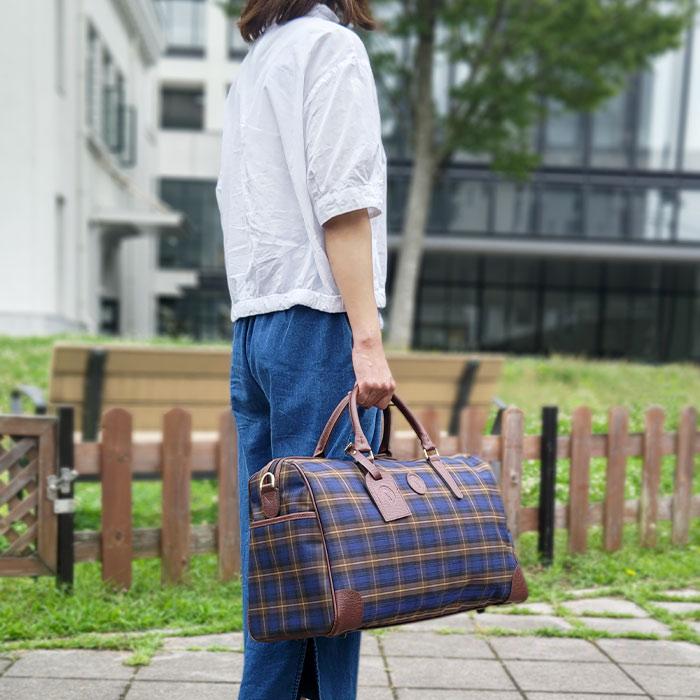 ボストンバッグ トラベルバッグ 旅行鞄 おしゃれなチェック柄 メンズ レディース 軽量 2WAY 一泊 日本製 豊岡製鞄 ブランド CACCIATORE 31135 旅行 ゴルフ バス旅行 鞄倶楽部 ボストンバッグ トラベルバッグ 旅行鞄 おしゃれなチェック柄 軽量