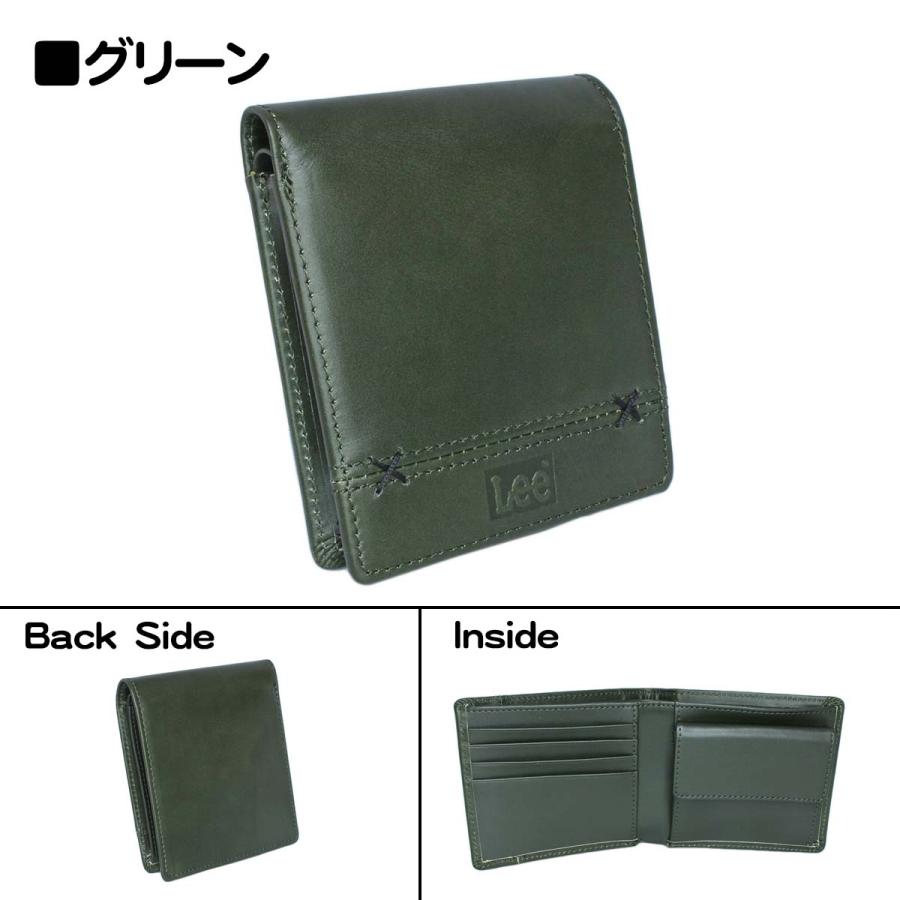 Lee（リー） 財布 二つ折り 小銭入れ付き 牛革 メンズ おしゃれな