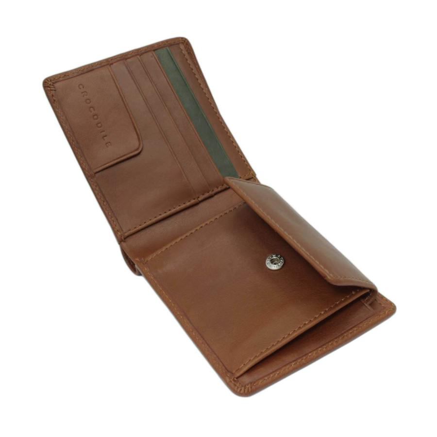 クロコダイル★メンズ★置物 サイフ 財布 札入れ 2つ折り メンズ 牛革 ブランド Crocodile