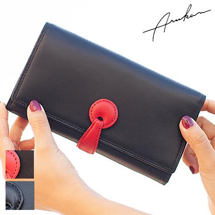 Arukan ARUKAN TAKAYA アルカン かぶせ 長財布 レディース 財布 ラム  