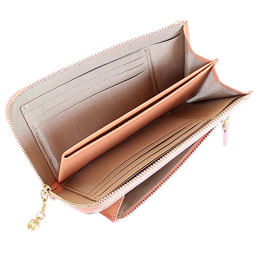 【商品レビューで＋5％】アルカン 長財布 Arukan フィーナ L字ファスナー長財布 本革 箔加工 レディース 1312-638 ARUKAN アルカン 折財布 L字ファスナー 薄い フィーナ ミドルサイズ