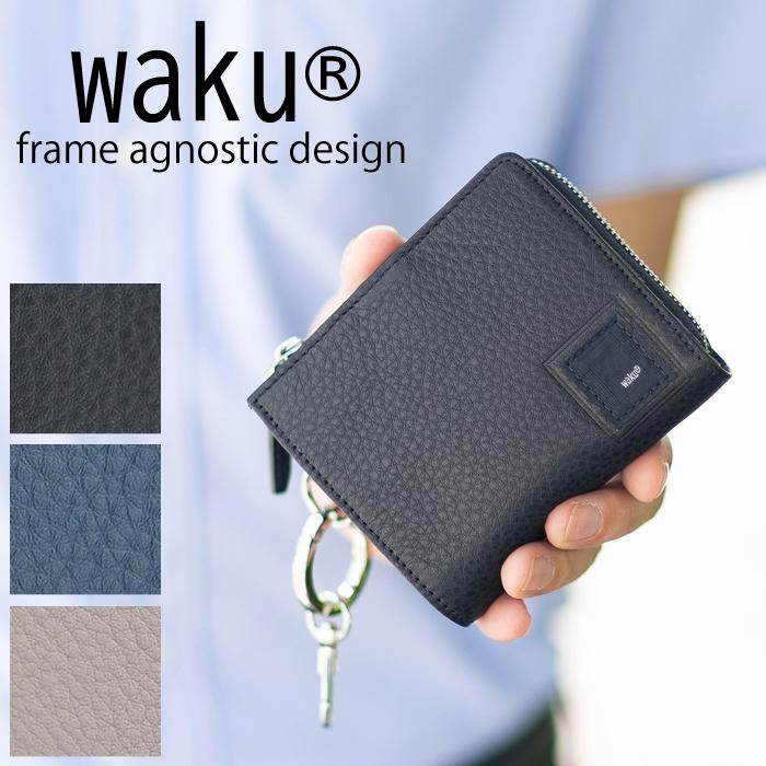 waku（ワク） 財布 二つ折り財布 メンズ レディース 折財布 レザー