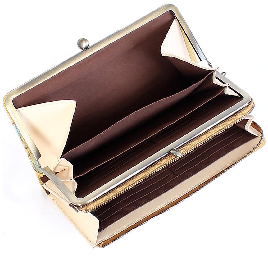 VIADOAN（ヴィアドアン） レディース 長財布 L字ファスナー がま口