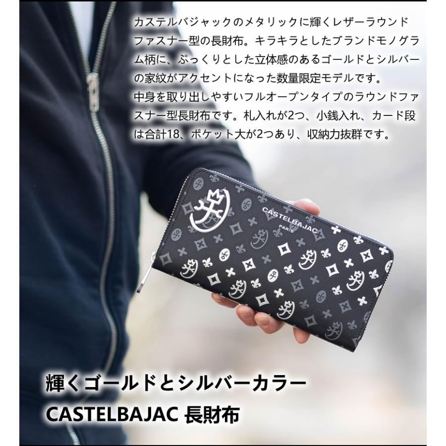 取り置き　極美品 カステルバジャック マドレーヌ 長財布 ラウンド　 シルバー カステルバジャック CASTELBAJAC ラウンドファスナー長財布 数量限定