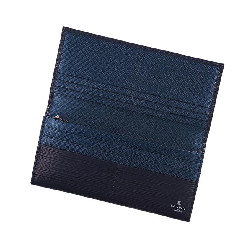 LANVIN en Bleu ランバンオンブルー 財布 長財布 メンズ かぶせ 牛革