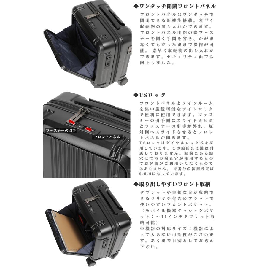 バーマス スーツケース キャリーケース 32L 1-2泊 機内持込サイズ ワンタッチフロントオープン インターシティ2 プロ BERMAS 軽量 60565の画像