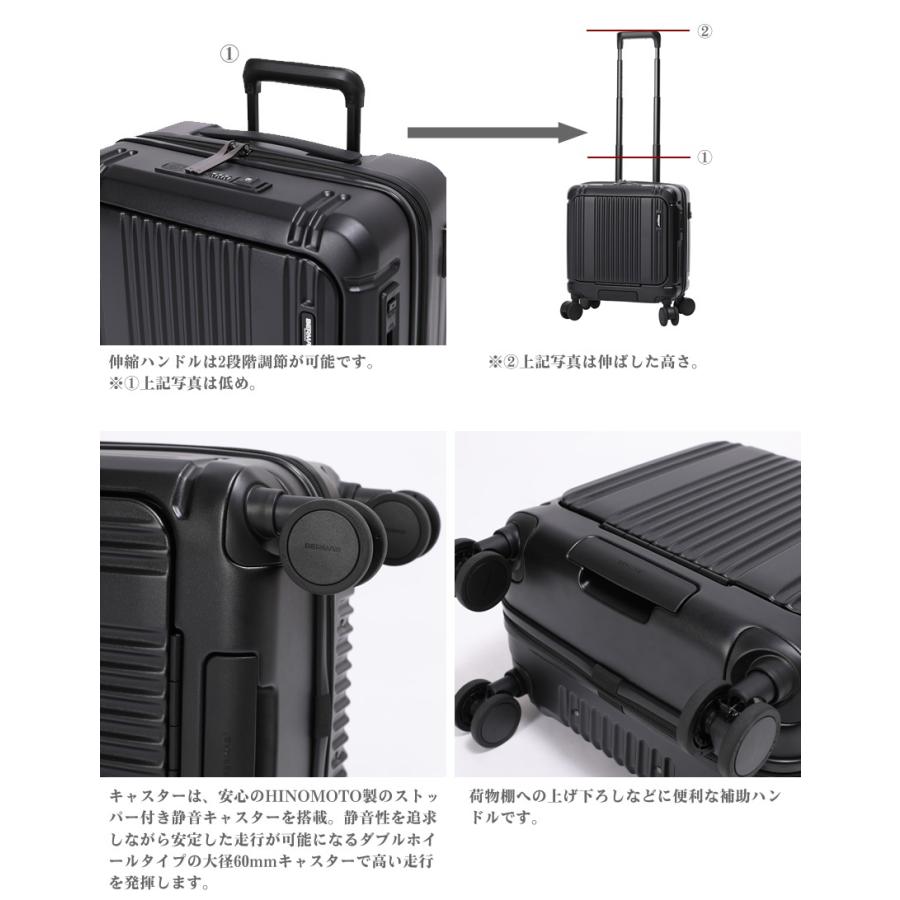 バーマス スーツケース キャリーケース 32L 1-2泊 機内持込サイズ ワンタッチフロントオープン インターシティ2 プロ BERMAS 軽量 60565の画像