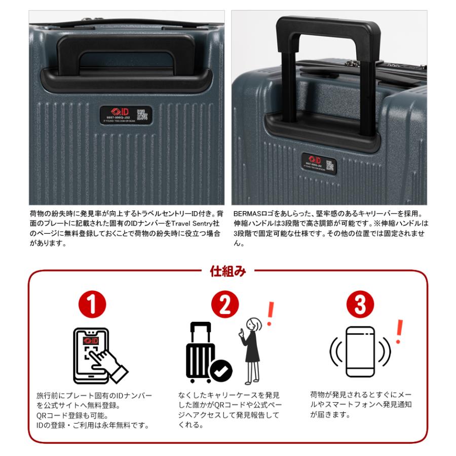 BERMAS（バーマス） スーツケース キャリー ケース 新商品 52L 軽量