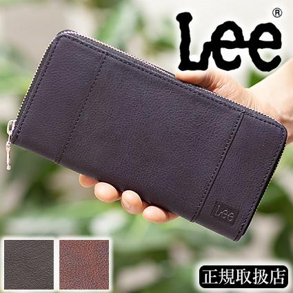 Lee（リー） メンズ 財布 長財布 ラウンドファスナー 牛革 クロス
