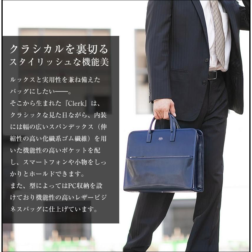 ✨PORTER✨クラーク ビジネスバッグ レザー ロゴ ネイビー PORTER ポーター クラーク ブリーフケース 034-03194 ビジネスバッグ