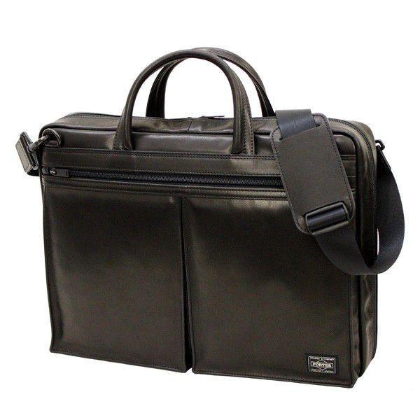 【美品】吉田カバン　ポーター　ビジネスバッグ　レザー　2気室　アメイズ　ブラック PORTER ポーター アメイズ 2WAYブリーフケース 022-03786 吉田カバン