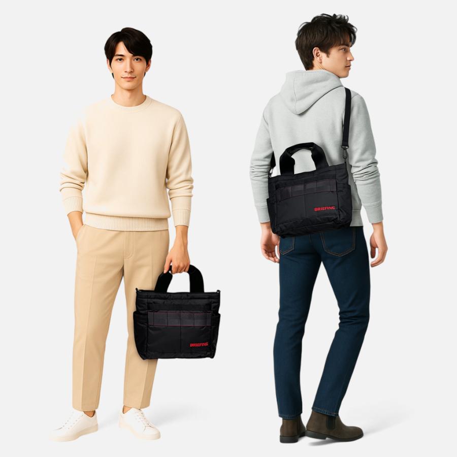［美品］ブリーフィング　ゴルフ カートバック　2wayショルダーバック 超美品】ブリーフィング 2WAYカートバッグ カーキ ロゴ刺しゅう