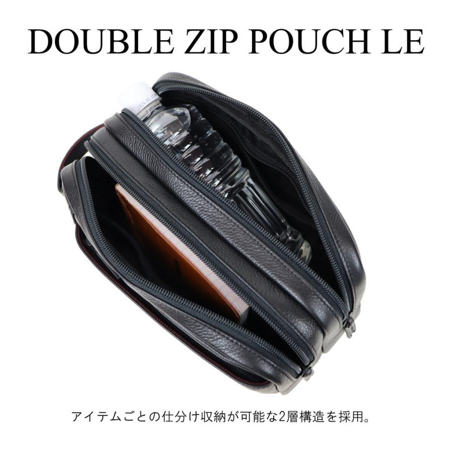 ブリーフィング ゴルフ クラッチバッグ DOUBLE ZIP POUCH LE メンズ 夏 BRG221G18 BRIEFING GOLF セカンドバッグ ポーチ LEATHER SERIES レザー 本革｜bag-net｜04