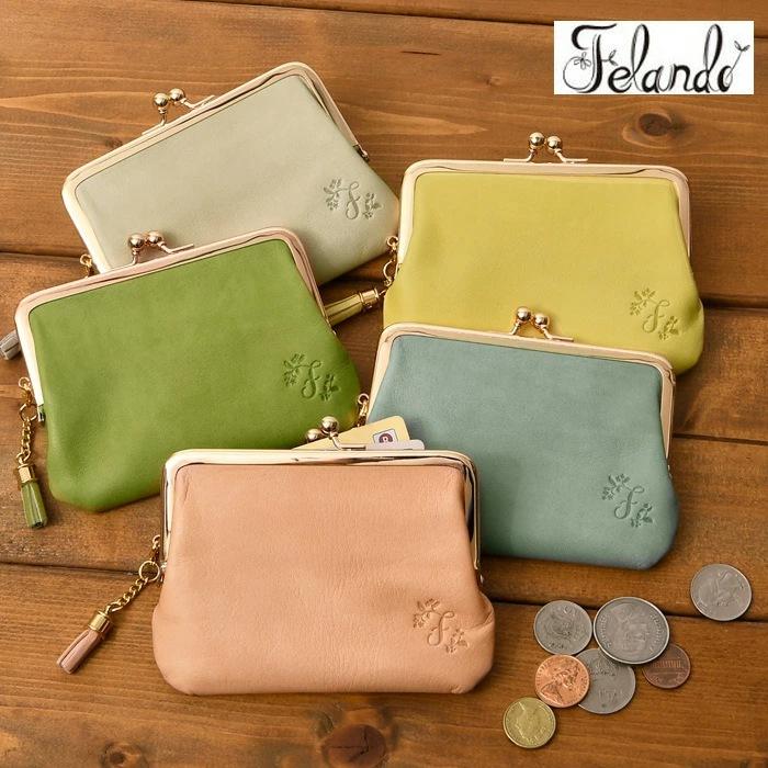 レディース 短財布 がま口 タッセルチャーム付き フェランド feland