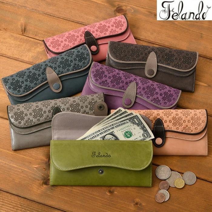 レディース 長財布 花柄 かぶせ フラップ スナップボタン開閉