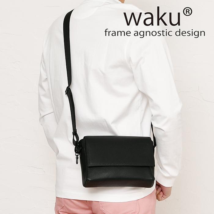 waku（ワク） レディース メンズ ショルダーバッグ かぶせ 蓋 フラップ