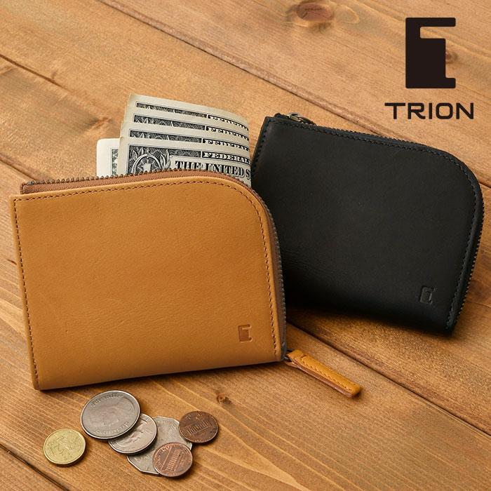 TRION（トライオン） メンズ 短財布 L字ファスナー開閉 ジェニュイン