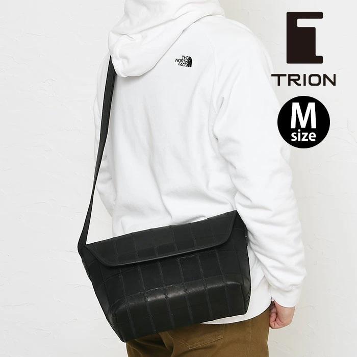 TRION（トライオン） メンズ ショルダーバッグ A4対応 パネルレザー 