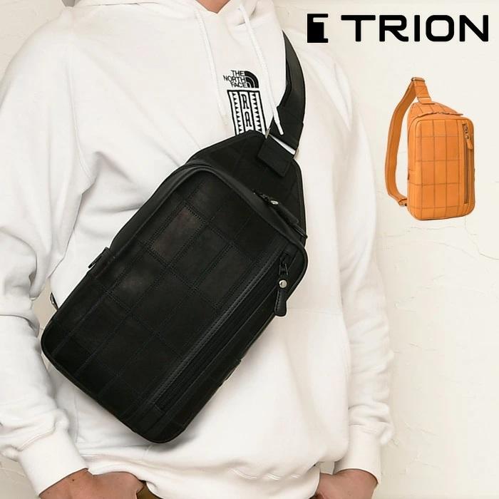 TRION（トライオン） メンズ ボディーバッグ クロスボディ ダブル 
