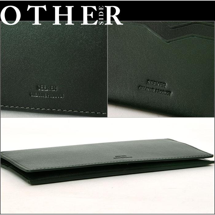 SEEKER メンズ 本革 二つ折り 札入れ 長財布 折り財布 留め具