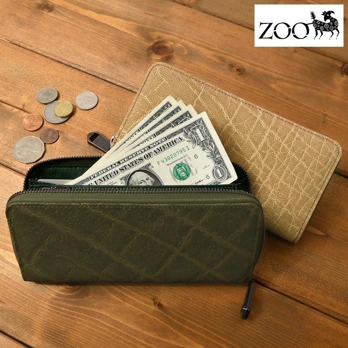 ZOO（ズー） メンズ 象革 長財布 ラウンドファスナー ロングウォレット 