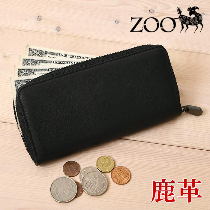 ZOO（ズー） メンズ 鹿革 小さめ コンパクト ラウンド長財布