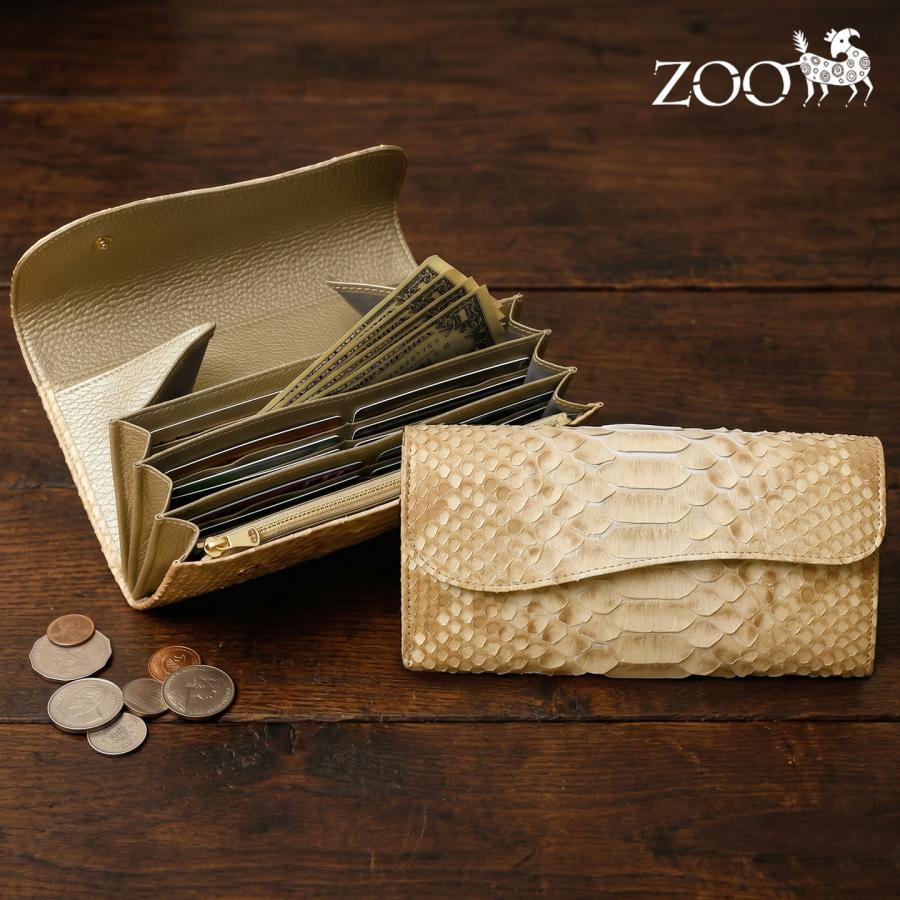 メンズ レディース 蛇革 長財布 かぶせ 蓋 フラップ スナップボタン開閉 zoo ズー ZLW-172
