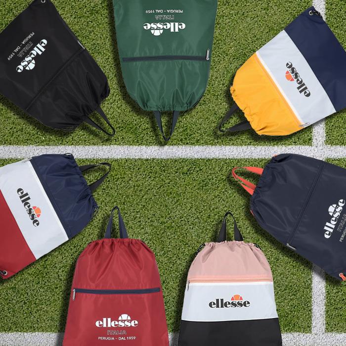 ellesse（エレッセ） ナップサック A4対応 メッシュポケット 軽量 撥水