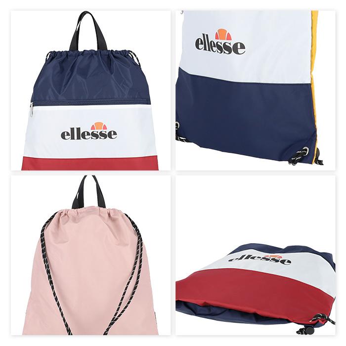 ellesse（エレッセ） ナップサック A4対応 メッシュポケット 軽量 撥水