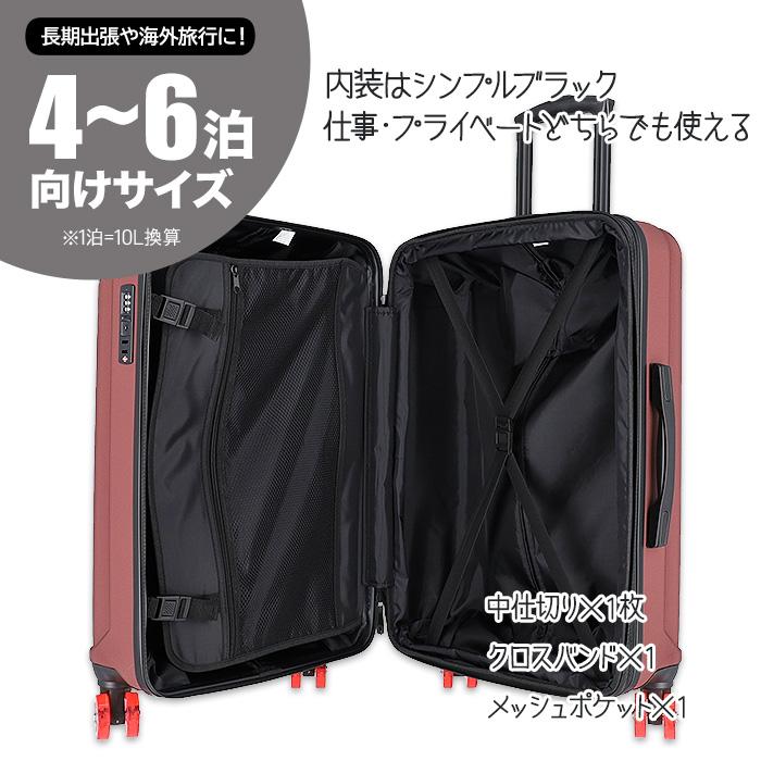 ★耐荷重80kg★ 65L マルチキャリー 大容量 ポケット付 黒 他カラー有 LEGEND WALKER（レジェンドウォーカー） アルミスーツケース 1510