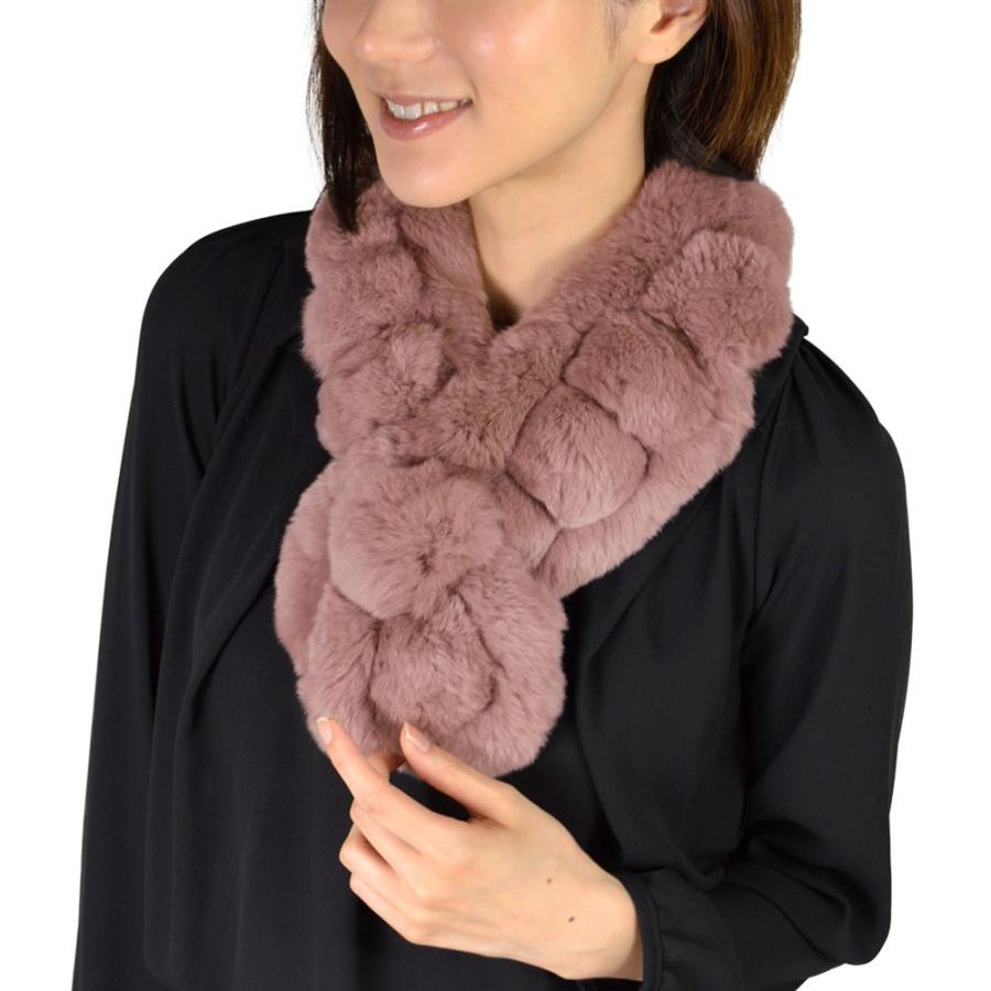 ふわふわ 梵天 レッキス ファーマフラー レディース リアルファー