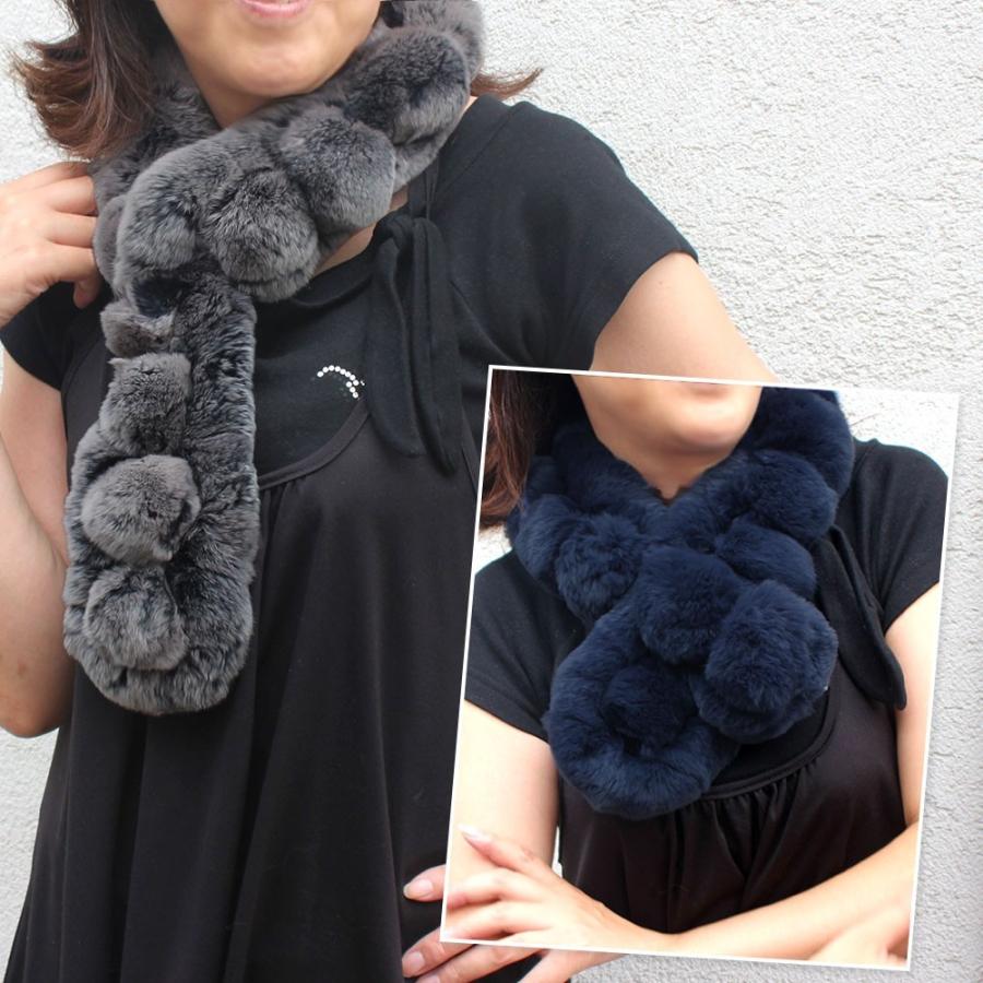 ふわふわ 梵天 レッキス ファーマフラー レディース リアルファー